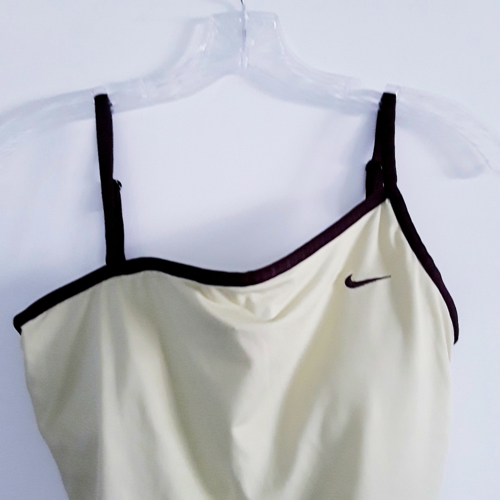 Nike Women's Asymmetric Yellow/Maroon Tennis Top - Picture 3 of 7